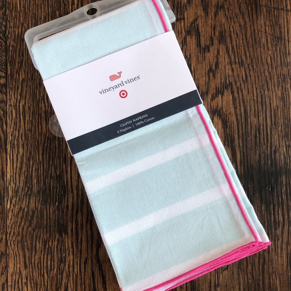 Vineyard Vines & Target Collab - Mint & Fuchsia Cloth Napkins